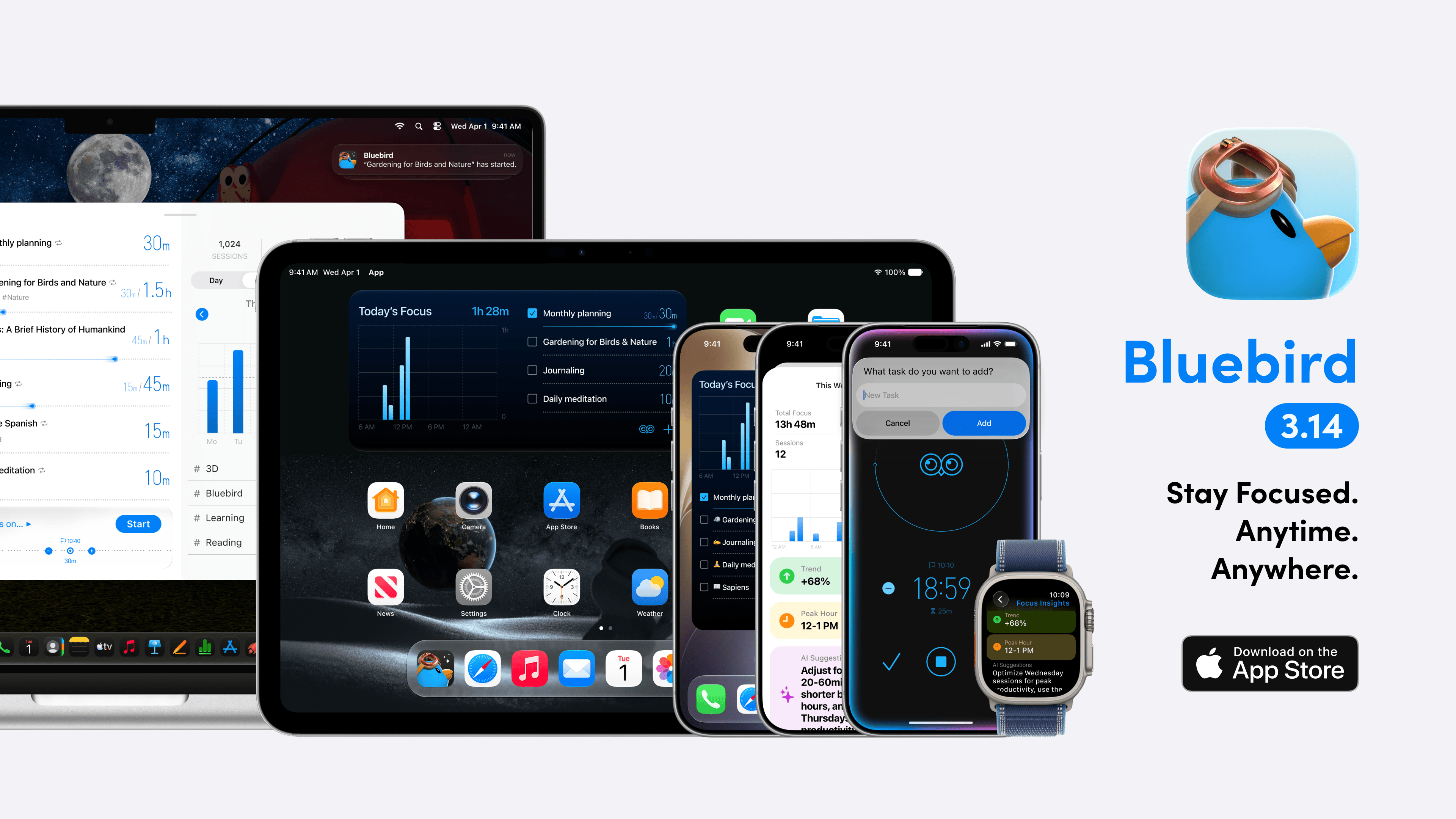 Bluebird 3.14 across Apple devices